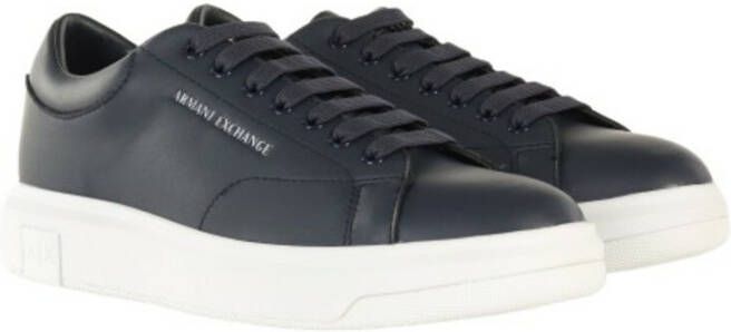 Armani Exchange Blauwe Leren Sportieve Sneakers met Rubberen Zool Blue Heren - Foto 12