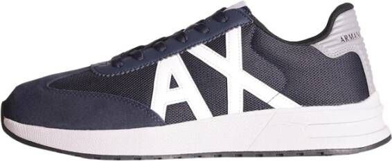 Armani Exchange Sneakers met Ronde Neus en Rubberen Zool Blue Heren