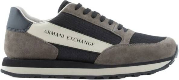 Armani Exchange Sneakers met mesh-inzetstukken van suède Grijs Heren