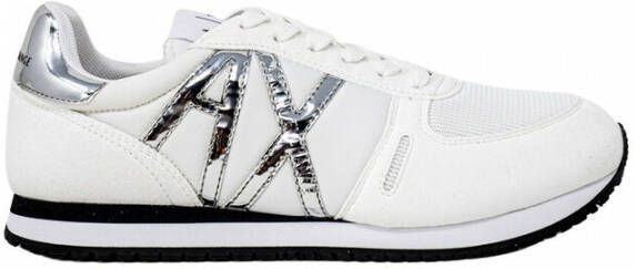 Armani Exchange Sneaker met contrastgarnering in metallic