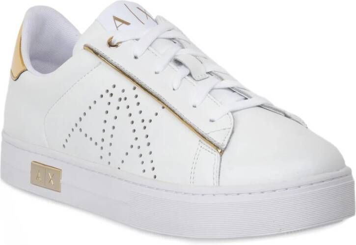 Armani Exchange Sneaker met contrastgarnering in metallic