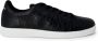 Armani Exchange Zwarte lage profiel sneakers met reliëf logo print Zwart Heren - Thumbnail 1