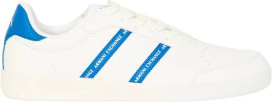 Armani Exchange Witte Sneakers met Blauwe Details White Heren