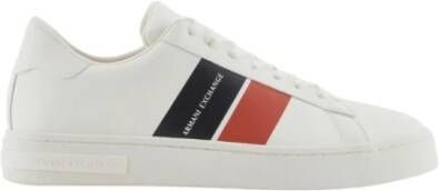 Armani Exchange Witte Leren Lage Sneakers