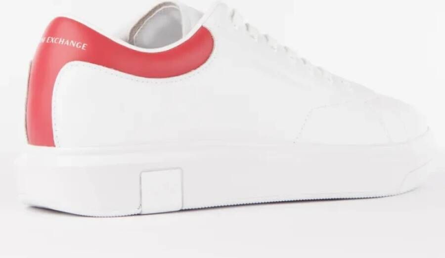 Armani Exchange Witte Leren Sneakers Minimalistische Stijl