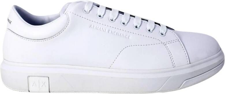 Armani Exchange Witte Sneakers Leer Vietnam Gemaakt White Heren