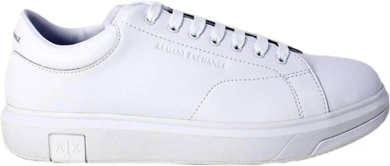 Armani Exchange Witte leren sportsneakers White Heren