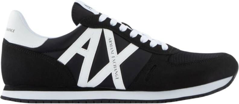 Armani Exchange Zwarte en witte hardloopschoenen Xux017 Xcc68 K489 Black Heren