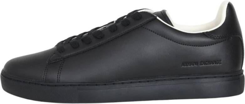 Armani Exchange Zwarte casual lage profiel sneakers met logo Black Heren