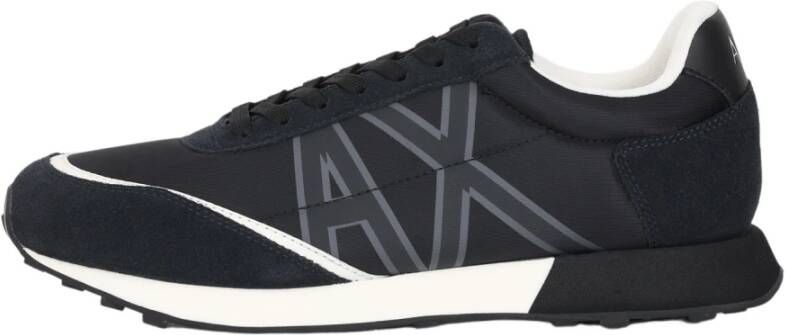 Armani Exchange Zwarte casual lage profiel sneakers Zwart Heren