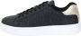 Armani Exchange Zwarte Leren Geometrisch Patroon Sneakers Black Dames - Thumbnail 2