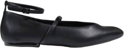 Armani Exchange Zwarte Leren Instappers Black Dames
