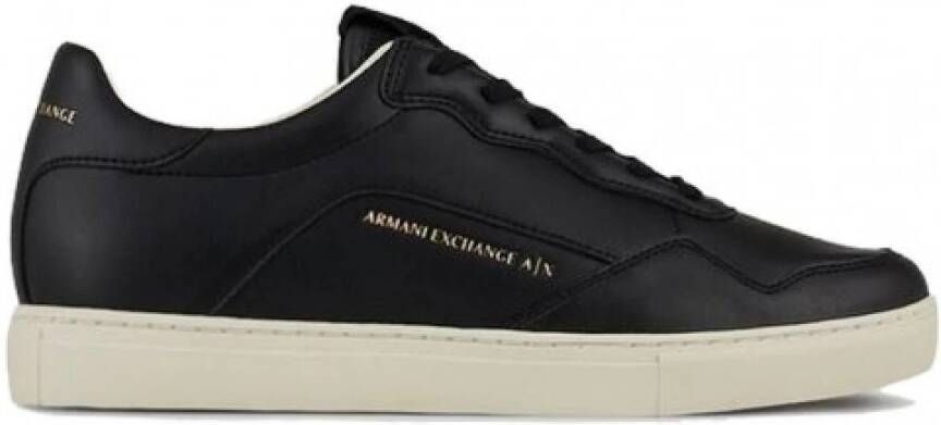 Armani Exchange Zwarte leren sneakers Xux078 Xu235 Black Heren