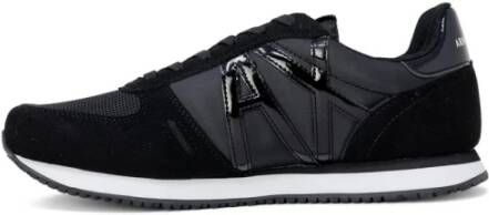 Armani Exchange Zwarte Runner Sneakers met Vetersluiting