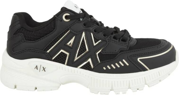 Armani Exchange Lace-Up Polyester Sneakers with Laces Black