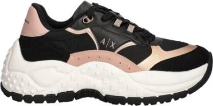 Armani Exchange Zwarte Sneakers Elegant en Minimalistisch Ontwerp Multicolor Dames