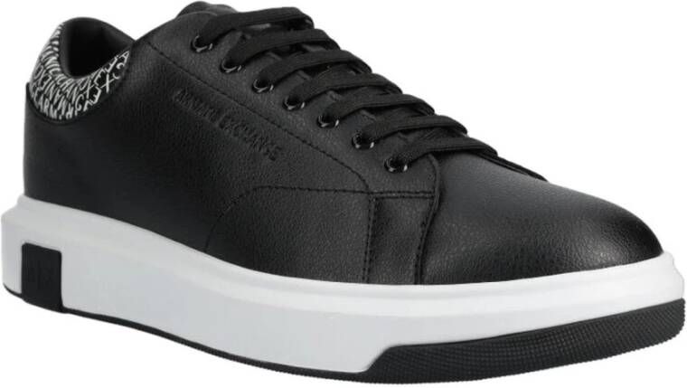 Armani Exchange Zwarte Veterschoenen voor Mannen Black Heren