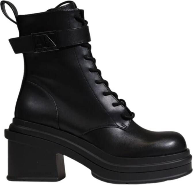 Armani Exchange Zwarte Winterlaarzen voor Dames Ronde Neus