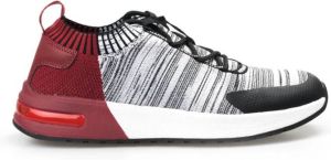 Armani Instap Sneakers met Veters en Ronde Neus en Logo Zool Rood