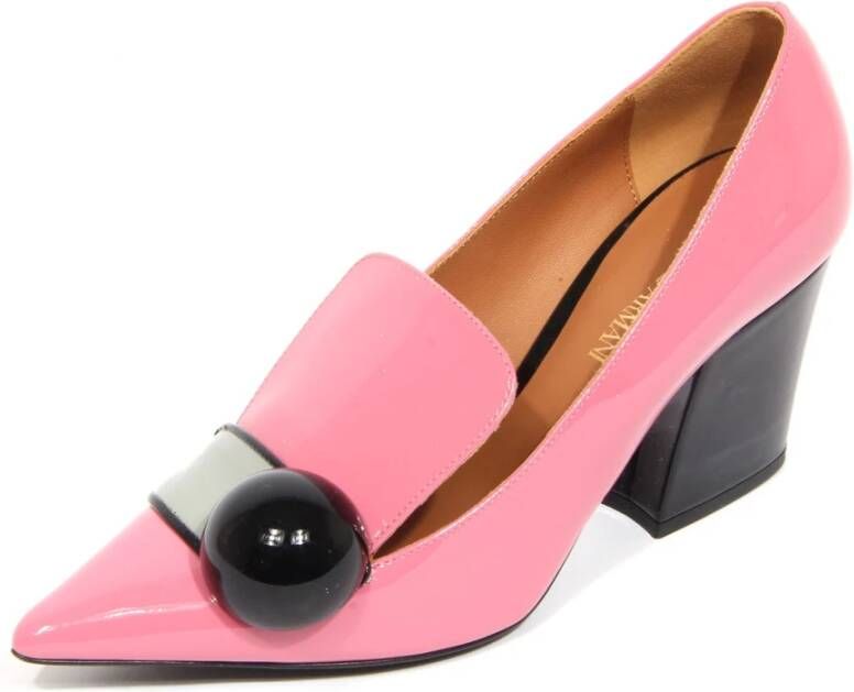 Armani Lakleren schoen in Camelia Perla Zwart
