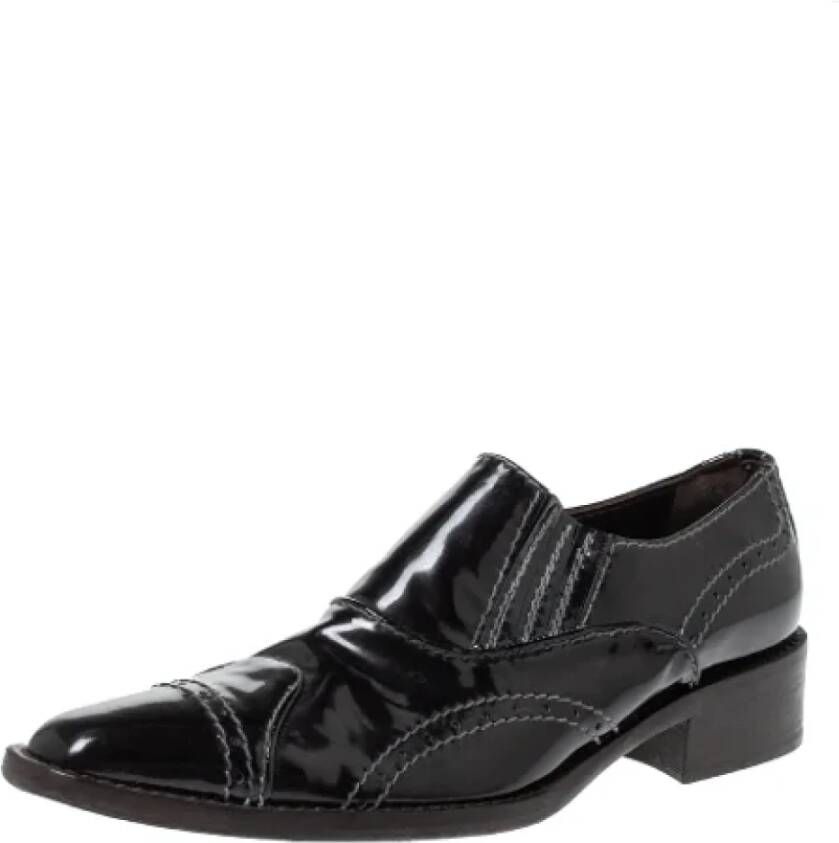 Armani Pre-owned Leather flats Black Dames