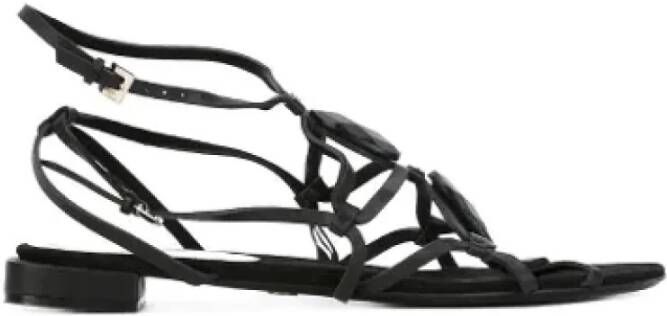 Armani Pre-owned Leather sandals Black Dames