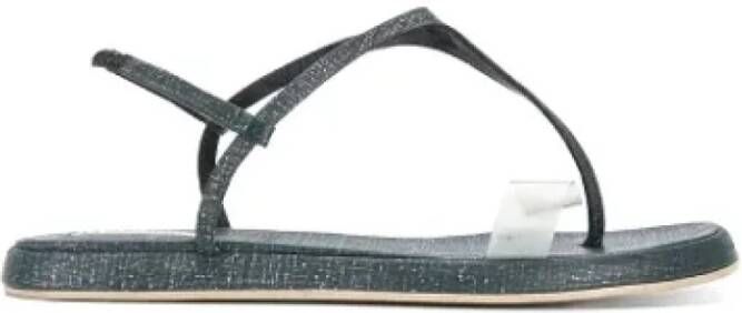 Armani Pre-owned Leather sandals Blue Dames