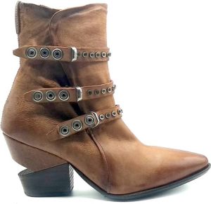 A.s.98 Dames Camel Leren Cowboy Laarzen Bruin Dames
