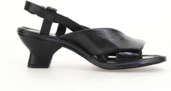 A.s.98 Zwarte Leren Sandalen Break Collectie
