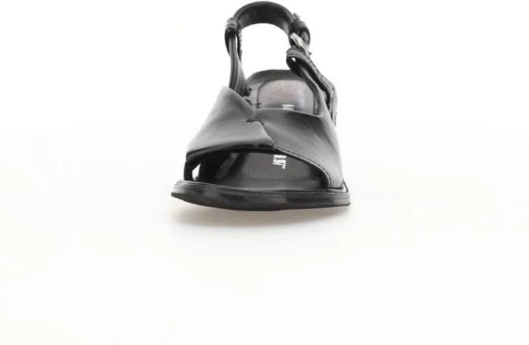 A.s.98 Zwarte Leren Sandalen Break Collectie