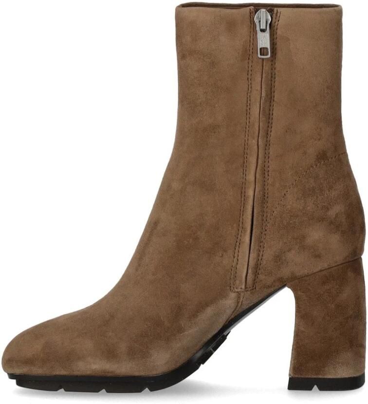 ASH Beige Suède Enkellaars met Hak
