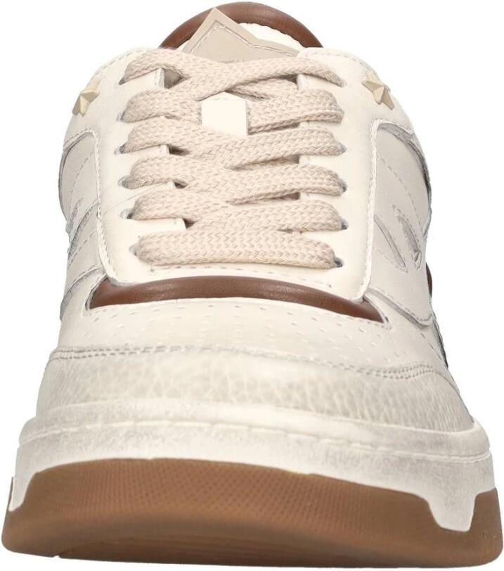 Ash Crème Bruine Gestructureerde Leren Sneaker White Dames - Foto 2