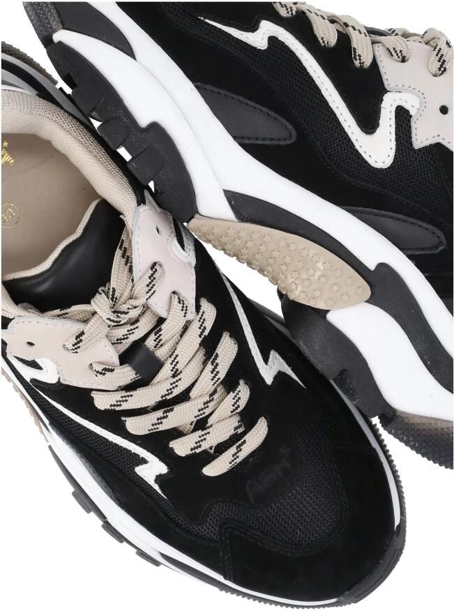 Ash Zwarte Suède Leren Sneakers met Contrasterende Inzetstukken Zwart Dames - Foto 2