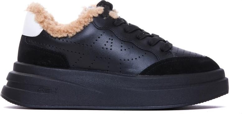 Ash Zwarte Leren Sneakers met Geperforeerde Details Black Dames - Foto 3