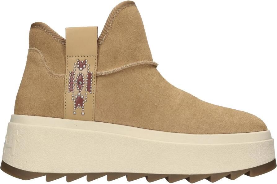 Ash Studded Beige Suède Enkellaarzen Beige Dames