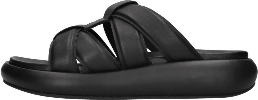 ASH Zwarte Leren Sandalen met Verhoogde Zool - Foto 3