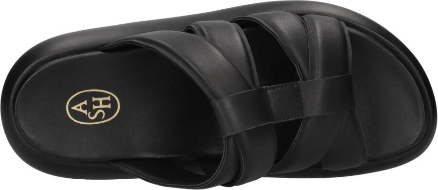 ASH Zwarte Leren Sandalen met Verhoogde Zool - Foto 2