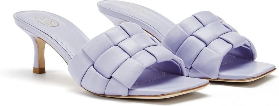 ASH Lila Leren Geweven Sandalen - Foto 4