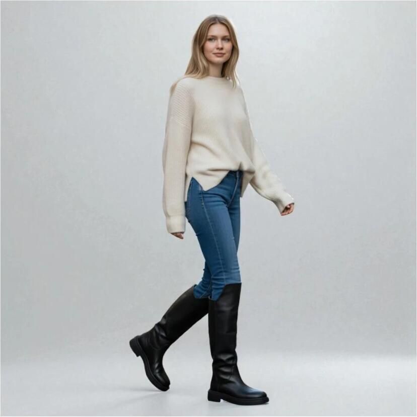 ASH Studded Leren Over-de-Knie Laars - Foto 2