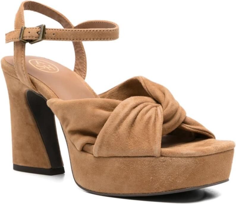 ASH Opus Suede Enkelband Hoge Hak Plateau Sandalen - Foto 2