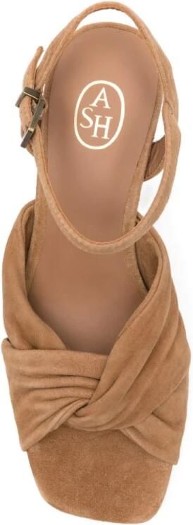 ASH Opus Suede Enkelband Hoge Hak Plateau Sandalen - Foto 4
