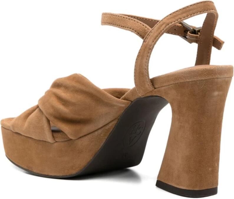 ASH Opus Suede Enkelband Hoge Hak Plateau Sandalen - Foto 3