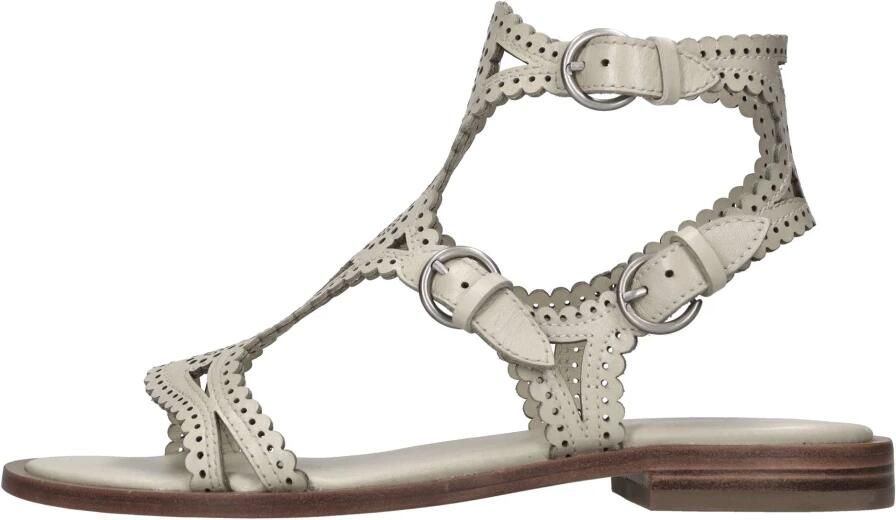 ASH Ivoor Geperforeerde Leren Sandalen
