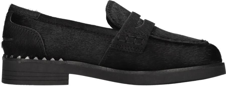 Ash Zwarte Koeienharen Loafers Ronde Neus Black Dames