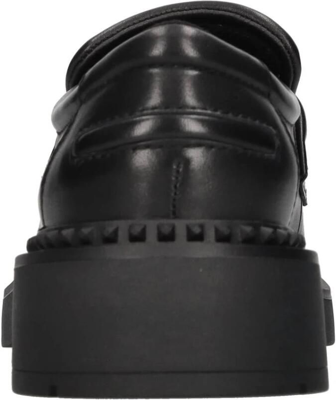 Ash Zwarte Leren Mocassins voor Vrouwen Black Dames