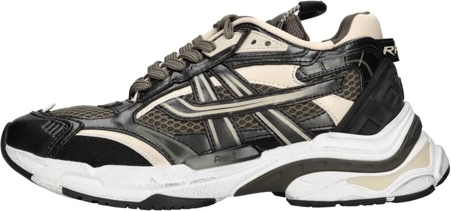 Ash Zwarte Leren Sneakers met Ronde Neus Multicolor Dames