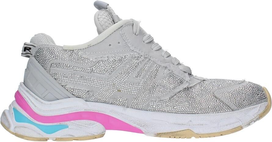 Ash Zilveren Mesh Hoge Sneakers met Prachtige Details Grijs Dames