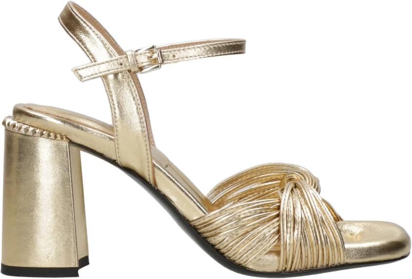 ASH Gouden Leren Sandalen met Blokhak