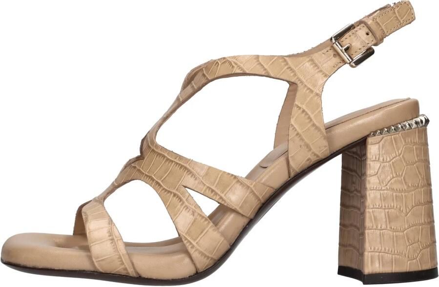 ASH Gevlochten leren sandalen met blokhak