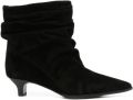 ASH Trinity Suede Scrunch Enkellaarsje - Zwart